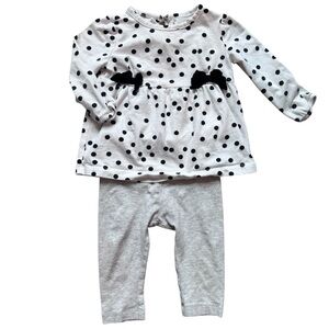 Carter’s Baby girl outfit Polka Dot Top & Leggings 2 piece set – 12 Months